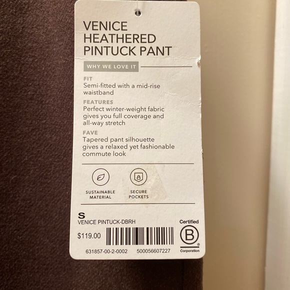 NWT Athleta Heathered Pintuck Pant Sz S - Picture 6 of 6